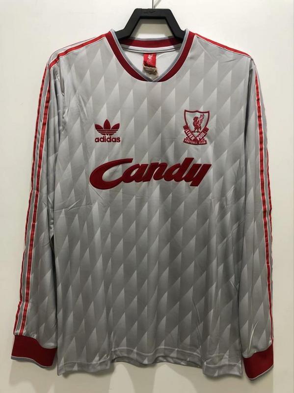AAA Quality Liverpool 89/91 Away Grey Long Soccer Jersey